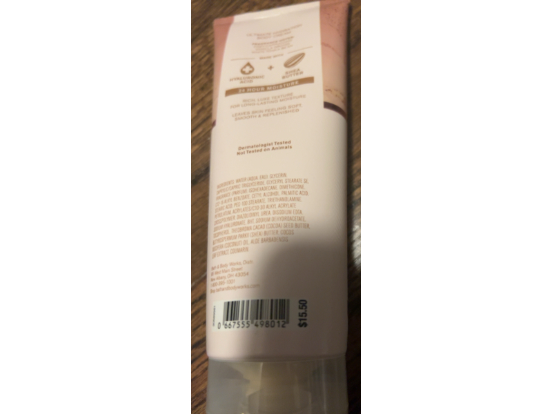 Bath & Body Works Vanilla Mocha Cream Ultimate Hydration Body Cream, Hyaluronic Acid, 8 oz/226 g