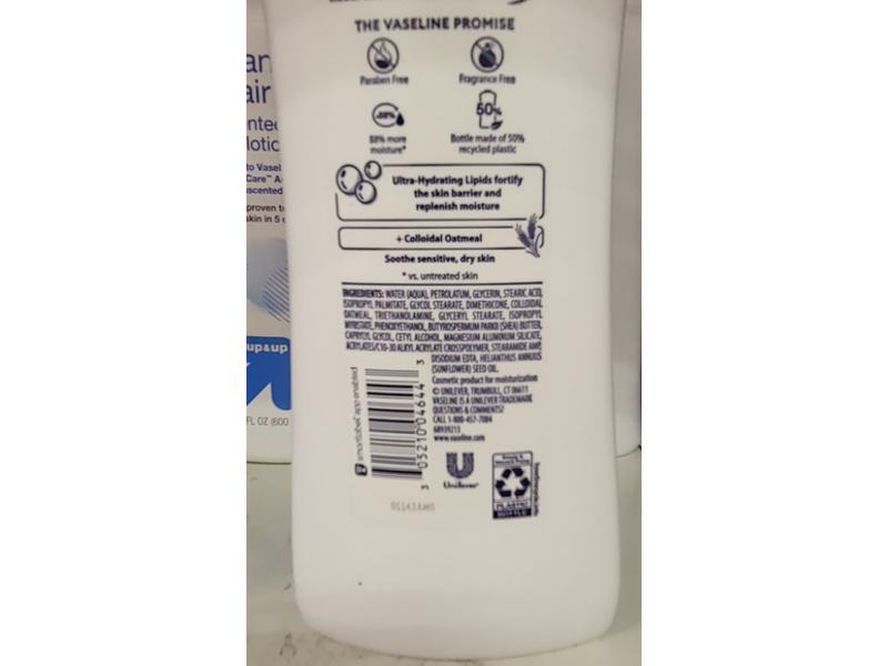 Vaseline Intensive Care Sensitive Skin Relief Body Lotion, 20.3 fl oz/600 mL