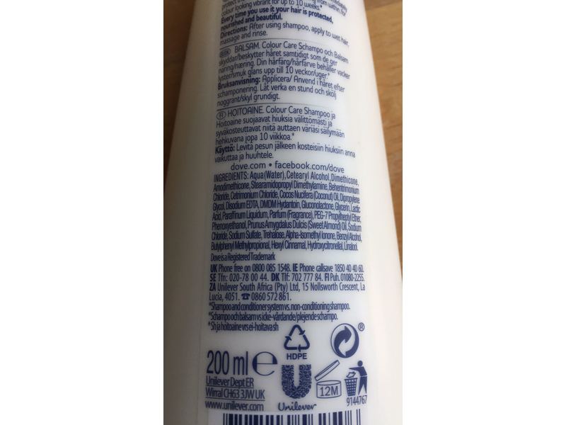 Dove Color Care Conditioner, 200 mL