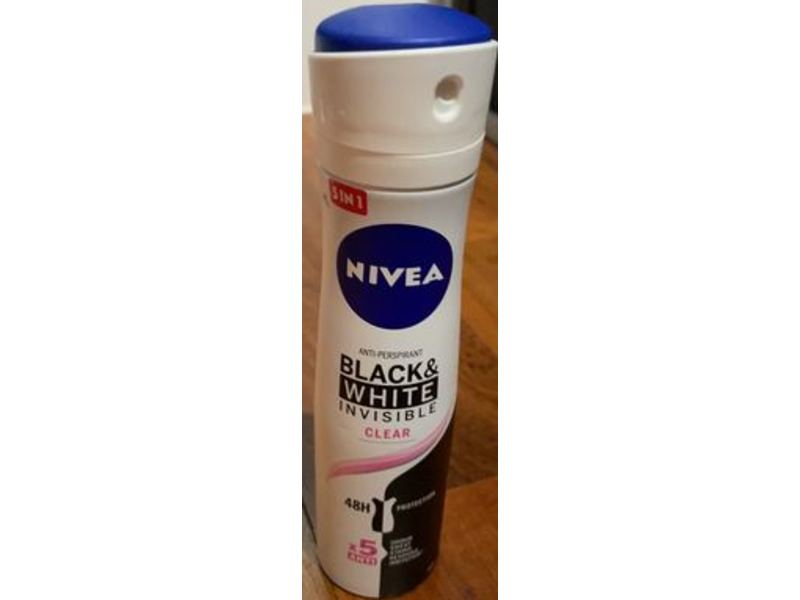 Nivea Anti-Perspirant Invisible Clear, Black & White, 150 mL