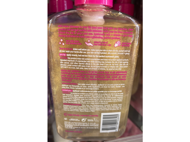 b.tan Glow Your Own Way + Shimmer Golden Glow Clear Gradual Tan Gel, 16 fl oz/473 mL