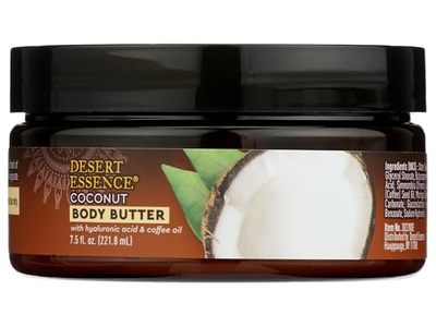 Desert Essence Body Butter, Coconut, Hyaluronic Acid & Coffee Oil, 7.5 fl oz/221.8 mL