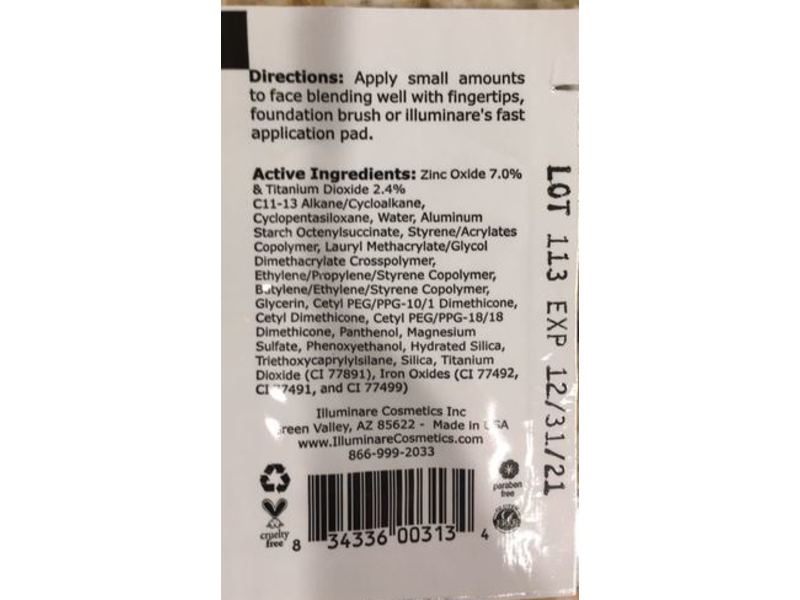 Illuminare Mattifying Mineral Foundation, SPF 20, Fair, 0.017 fl oz/0.5 mL