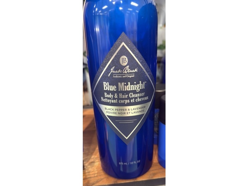 Jack Black Blue Midnight Hair & Body Cleanser, Black Pepper + Lavender, 33 fl oz/975 mL