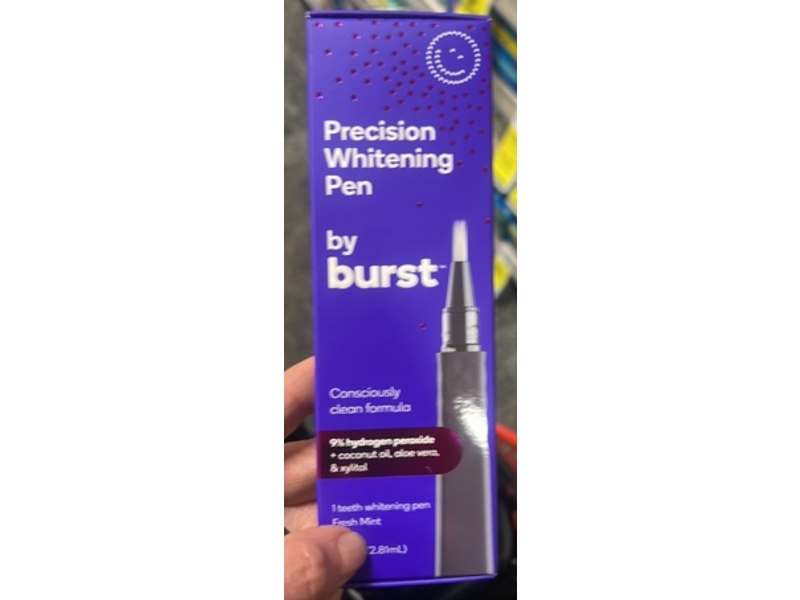 Burst Fresh Mint Precision Whitening Pen, Black, 0.1 fl oz/2.61 mL, 1 Count