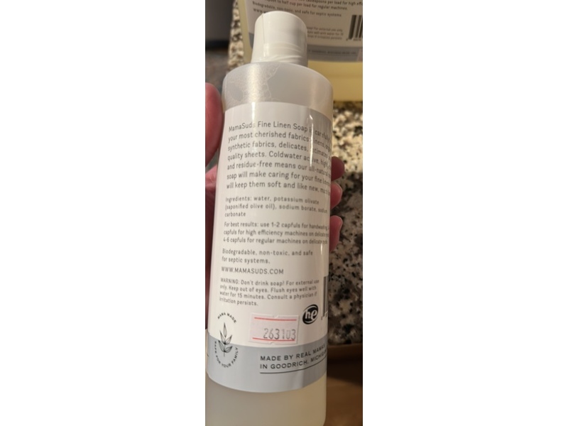 Mama Suds Fine Linen Soap, Unscented, 16 fl oz/473 mL