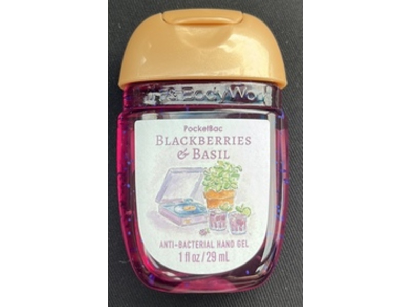Bath & Body Works Anti Bacterial Hand Gel, Blackberries & Basil, 1 fl oz/29 mL