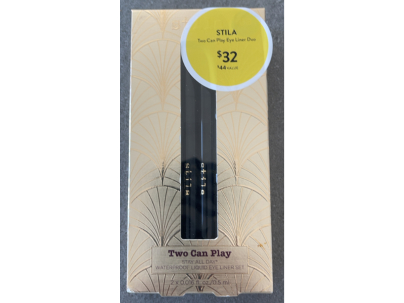 Stila Two Can Play Eye Liquid Liner Set, Intense Black, 0.016 fl oz/0.5 mL