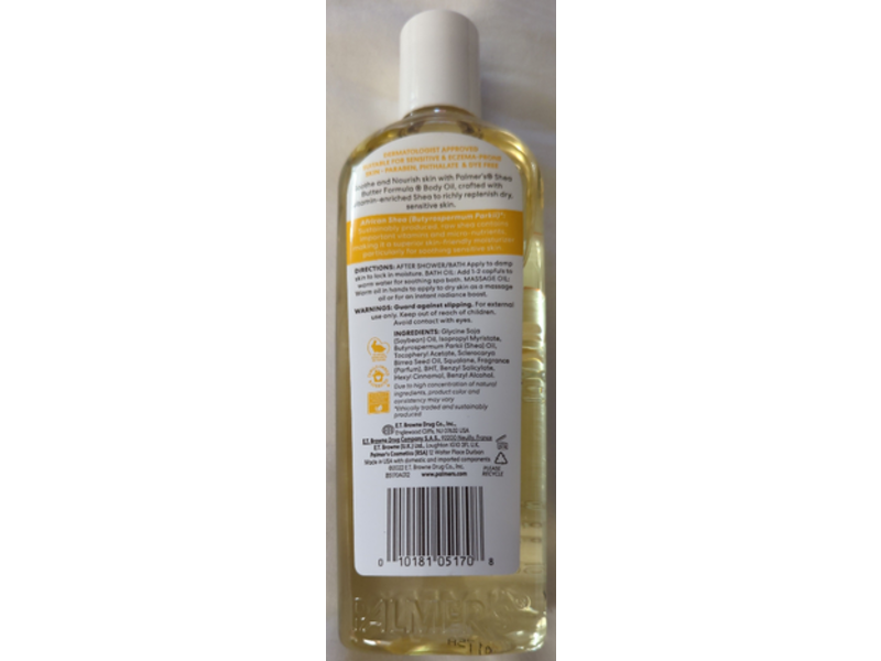 Palmer's Shea Butter Formula Body Oil, Raw Shea Nourish, 8.5 fl oz/250 mL