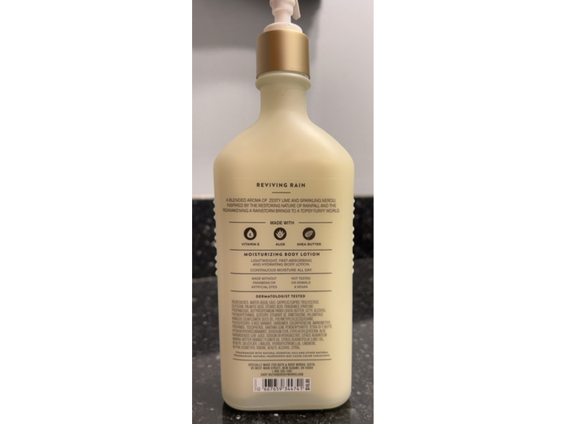 Bath & Body Works Reviving Rain Moisturizing Body Lotion, Aroma, 6.5 fl oz/192mL