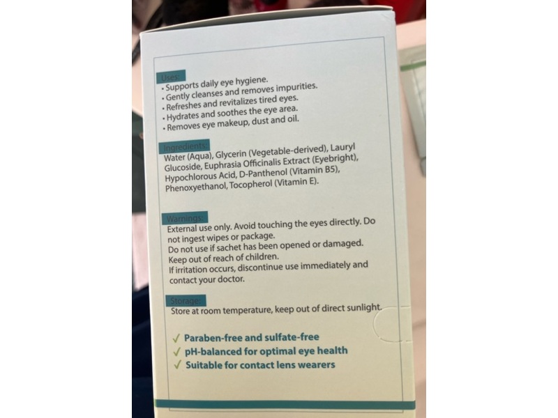 Noveha Purifying Eyelid Cleansing Wipes, 60 Count