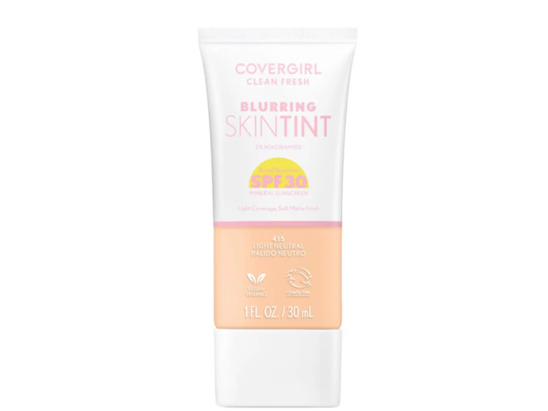 CoverGirl Blurring Skin Tint, 415 Light Neutral, SPF 30, 1 fl oz/30 mL
