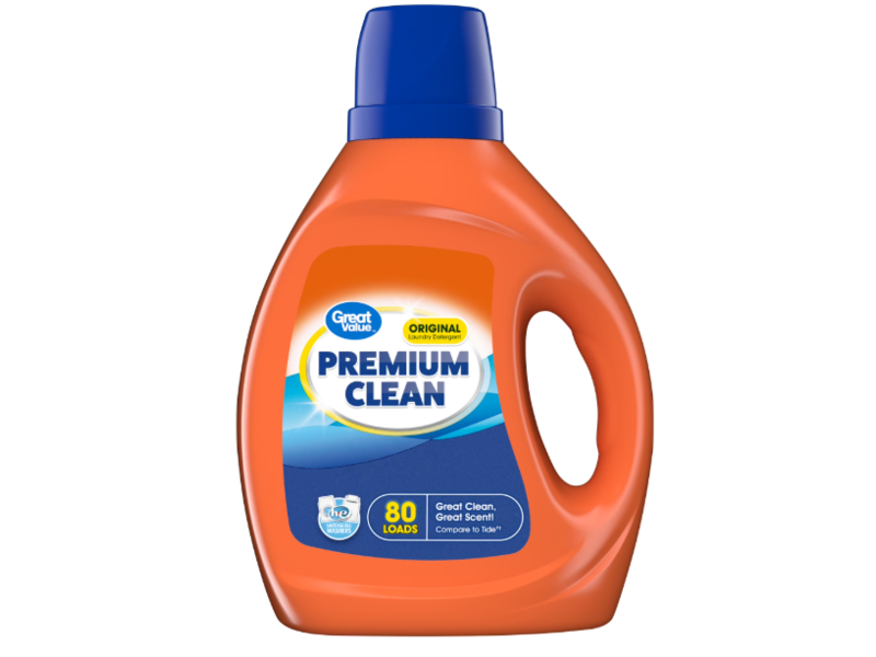 Great Value Premium Clean Original Laundry Detergent, 80 Loads, 105 fl oz/3.10 L
