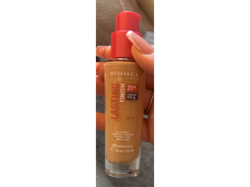 Rimmel London Lasting Finish Foundation, SPF 20, 400 Natural Beige, 1 fl oz/30 mL