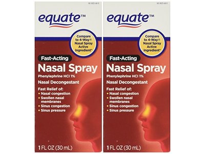 Equate Fast-Acting Nasal Spray, 1 fl oz/30 mL,Pack Of 2