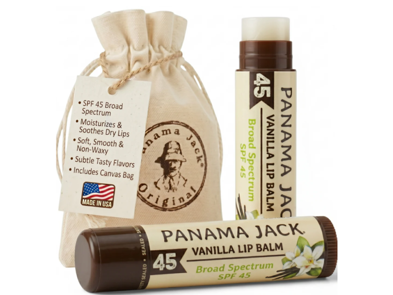 Panama Jack Lip Balm, SPF 45, Vanilla, 0.15 oz/4.25 g, Pack Of 2