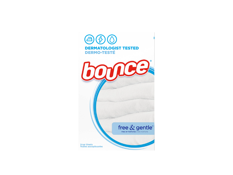 Bounce Fabric Softener Dryer Sheets, Free & Gentle, 160 Count.
