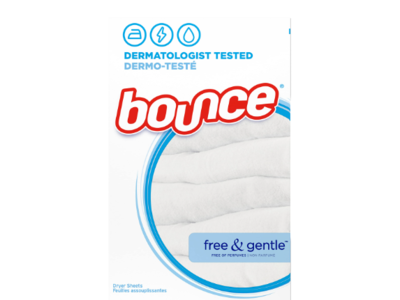 Bounce Fabric Softener Dryer Sheets, Free & Gentle, 160 Count.