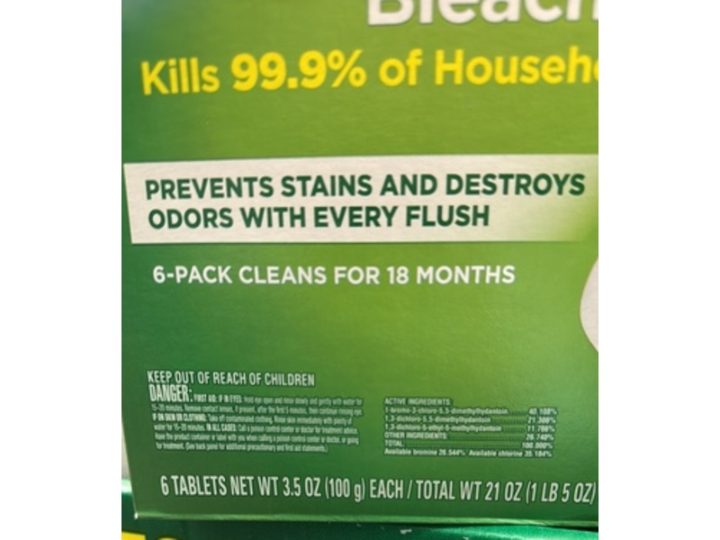 Clorox Bleach Ultra Clean Toilet Tablets, 3.5 oz/100 g, 6 Count