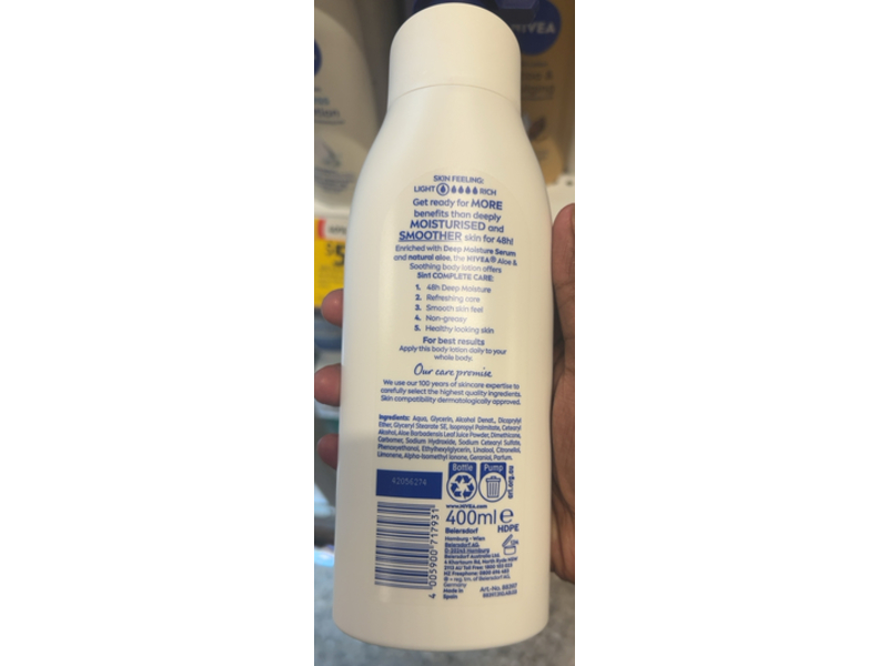 Nivea Aloe & Soothing Body Wash, 400 mL