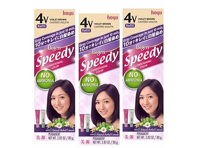 Bigen Speedy Conditioning Color Refill, 4V Violet Brown, 2.82 oz/80 g, Pack Of 3