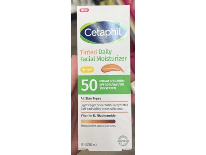 Cetaphil Tinted Daily Facial Moisturizer, SPF 50, 1.7 fl oz/50 mL