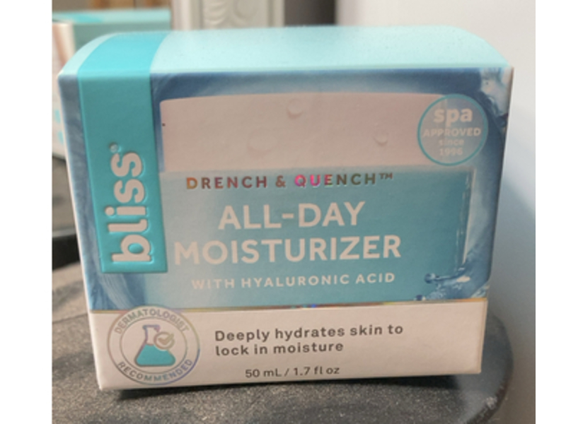 Bliss Drench & Quench All Day Moisturizer, Hyaluronic Acid, 1.7 fl oz/50 mL
