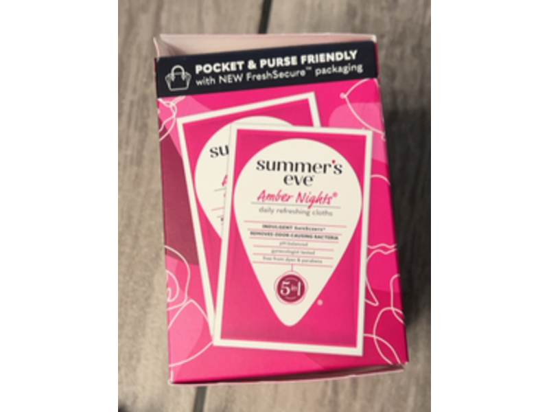 Summer's Eve 5 In 1 Daily Refreshing Cloths, Amber Night, 12 Count