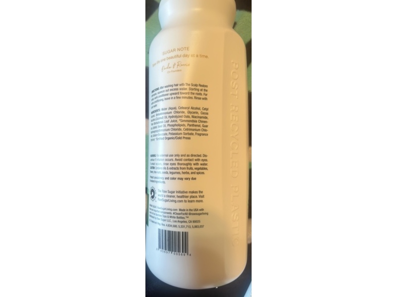 Raw Sugar The Scalp Restore Conditioner, Jojoba + Aloe + Niacinamide, 18 fl oz/532 mL