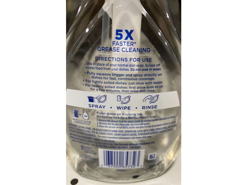 Dawn Ultra Platinum Powerwash Dish Spray, Free & Clear, 16 fl oz/473 mL