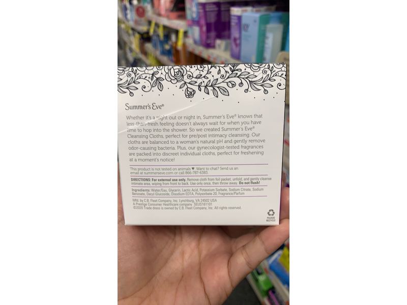 Summer's Eve Date Night Feminine Cleansing Cloths, Pre/Post-Intimacy Cleansing, 16 Count