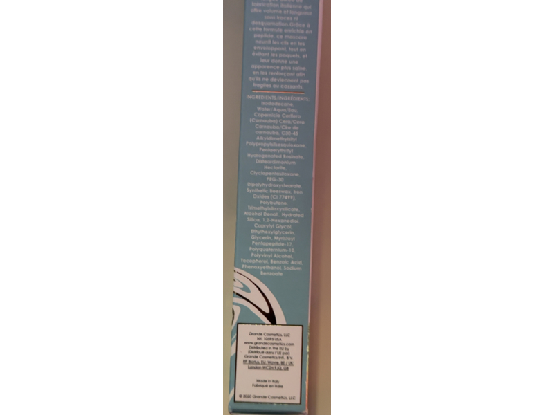 Grande Cosmetics Grande Waterproof Conditioning Peptide Mascara, Rich Black, 0.15 oz/4.2 g