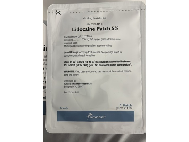 Lidocaine Patch 5%, 30 Count, Amneal (Rx)