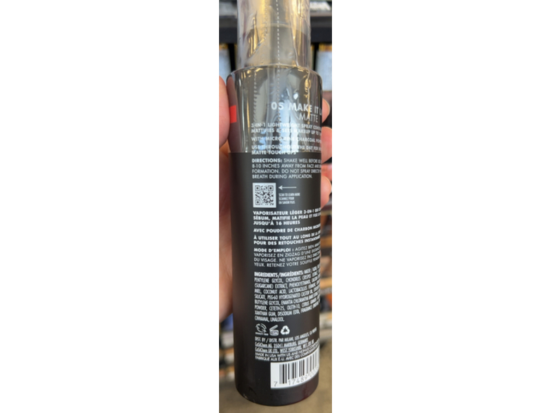 Milani Make It Last Matte Finish Charcoal Setting Spray, 6 fl oz/177 mL