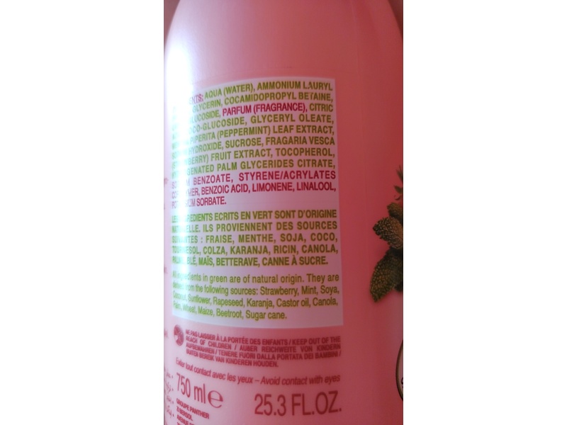 Cottage Fraise Menthe Moisturizing Shower Gel & Bath Milk, Strawberry & Mint, 25.3 fl oz/750 mL