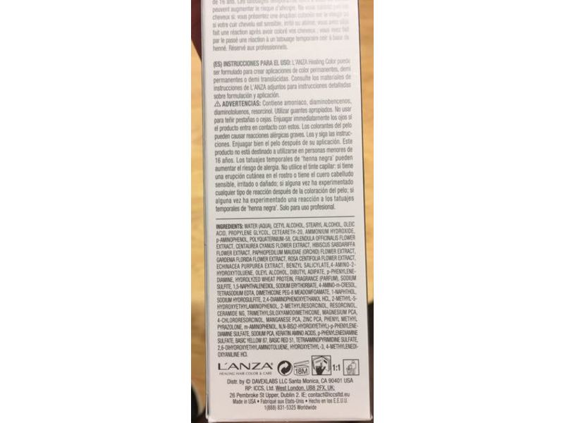 L'anza Healing Color Cream Hair Color, 7A Dark Ash Blonde, 3 fl oz/90 ml