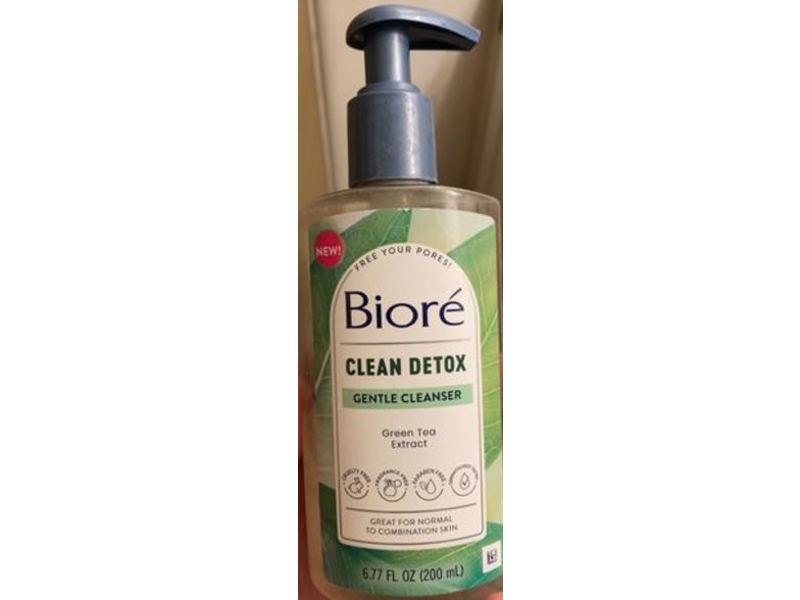 Biore Clean Detox Gentle Cleanser, Green Tea Extract, 6.77 fl oz/200 mL