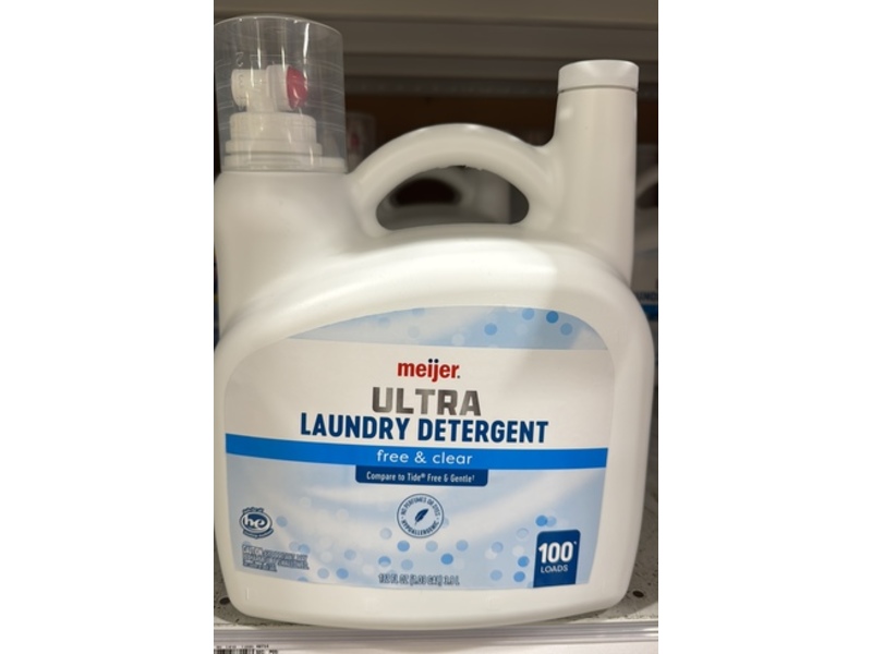 Meijer Ultra Laundry Detergent, Free & Clear, 132 fl oz/3.9 L, 100 Loads