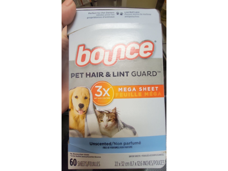Bounce Pet Hair & Lint Guard Mega Sheet, Unscented, 60 Count