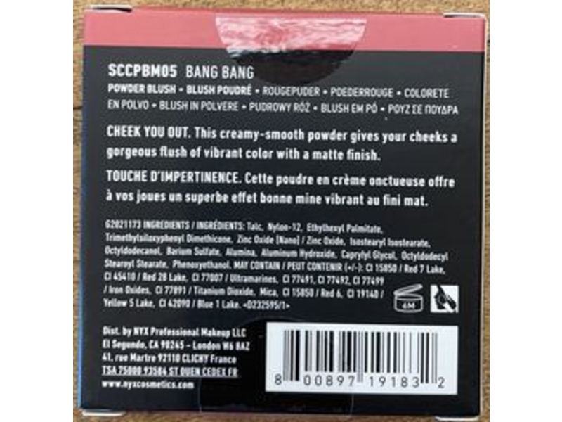 Nyx Professional Makeup Sweet Cheeks Matte Blush, Bang Bang, 0.17 oz/5 g