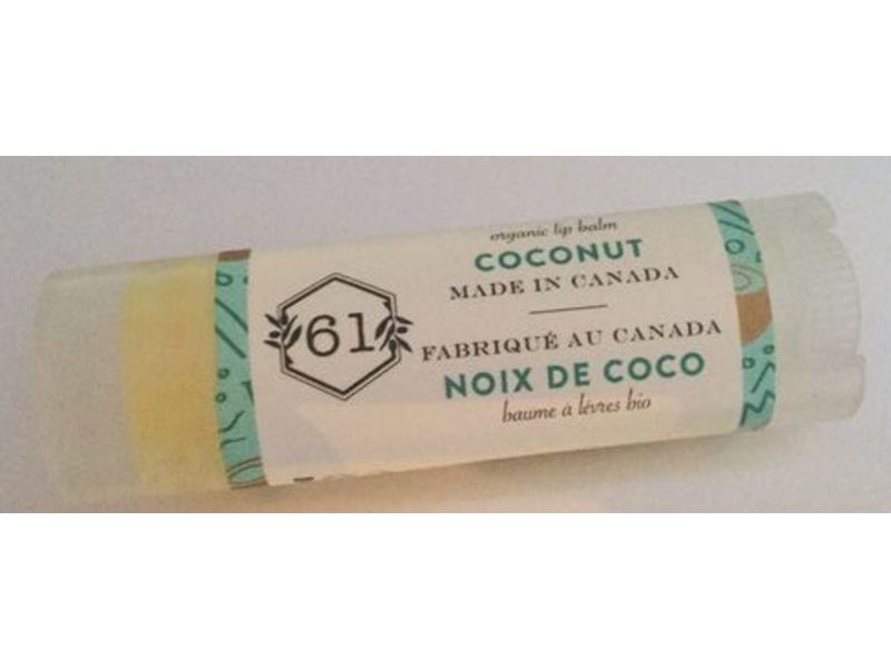 Crate 61 Organic Lip Balm, Coconut, 4 g
