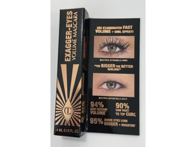 Charlotte Tilbury Exagger Eyes Volume Mascara, Exagger-Black, 0.13 fl oz/4 mL