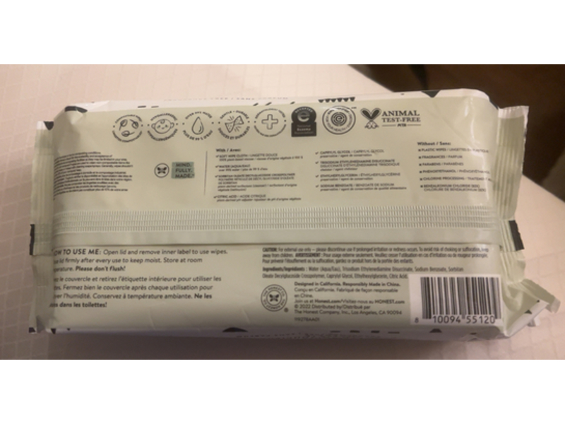 Honest Clean Conscious Wipes, 60 Count