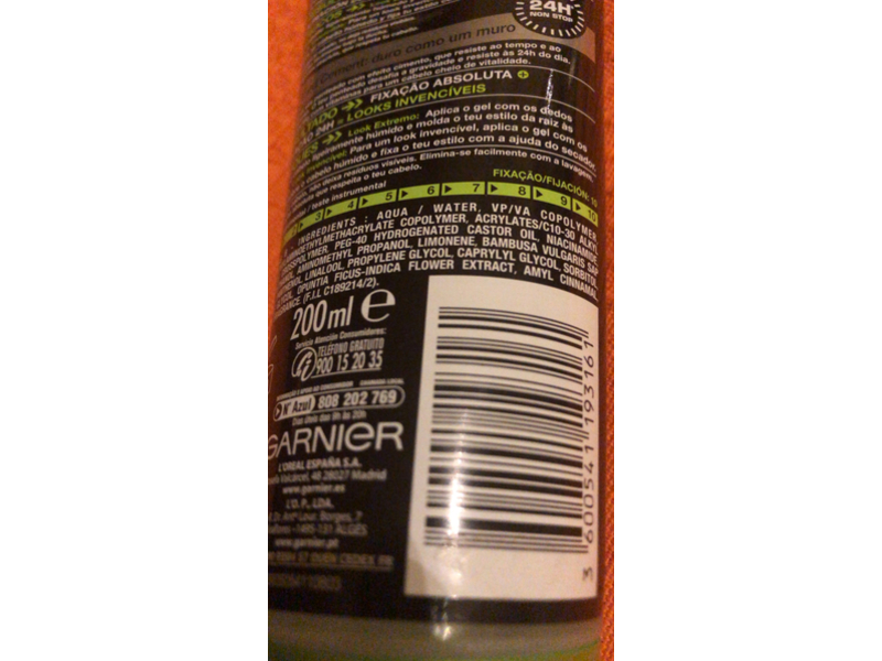 Garnier Fructis Style Hard Cemento Fixing Gel, 200 mL