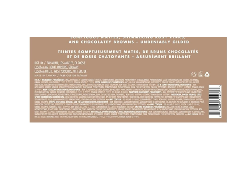 Milani Gilded Nude Eyeshadow Palette, 0.32 oz/9 g