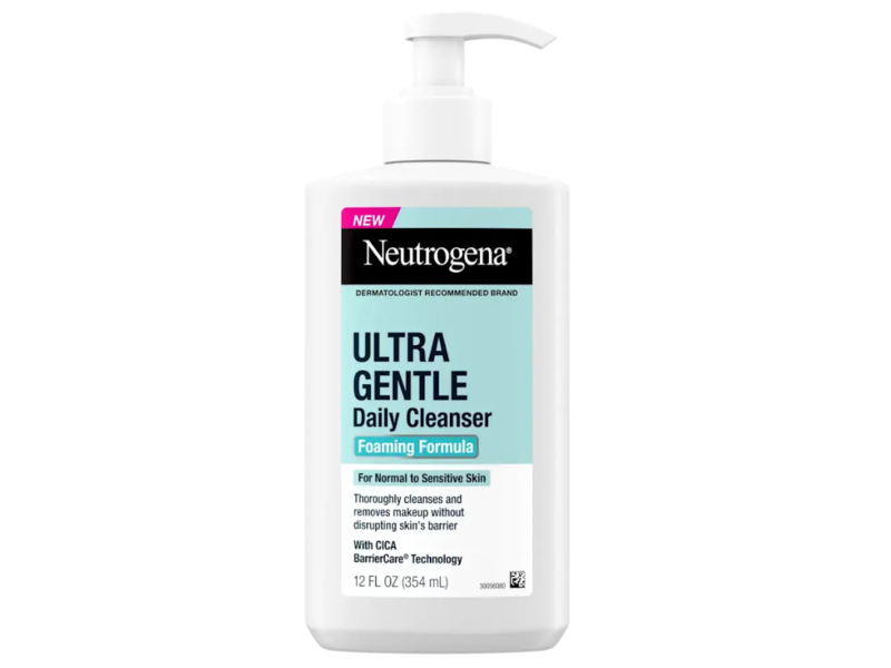 Neutrogena Ultra Gentle Daily Cleanser, Foaming Formula, Normal To Sensitive Skin, 12 fl oz/354 mL
