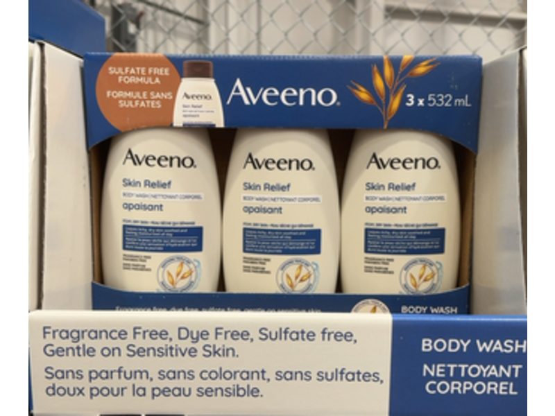 Aveeno Skin Relief Body Wash, 532 mL, Pack Of 3