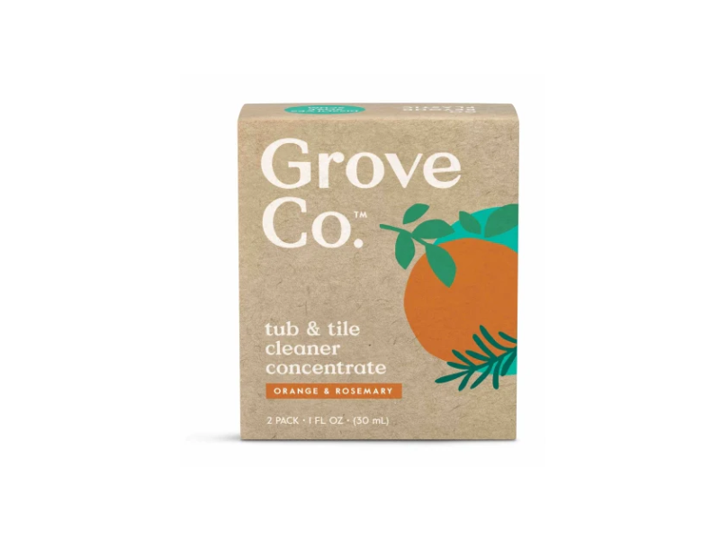 Grove Co. Tub & Tile Concentrate Cleaner, Orange & Rosemary, 1fl oz/30 mL, Pack Of 2