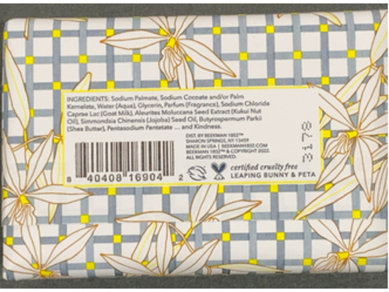 Beekman 1802 Goat Milk Bar Soap, Vanilla Woods, 9 oz/255 g