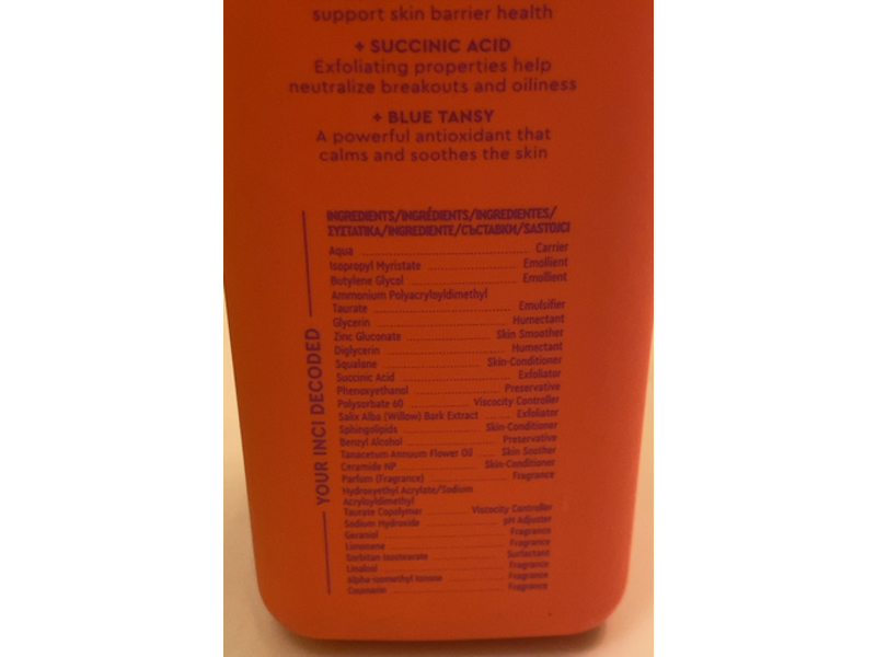 Byoma Smoothing Body Serum, Barrier Lipids + Succinic Acid + Blue Tansy, 6.76 fl oz/200 mL